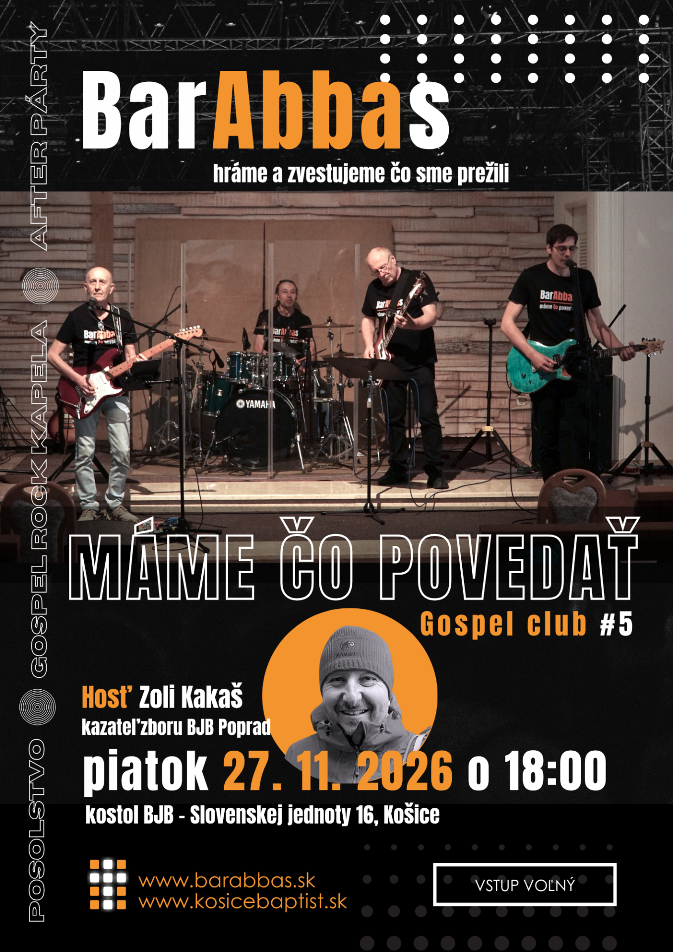Koncert kapely Barabbas v Košiciach 2026